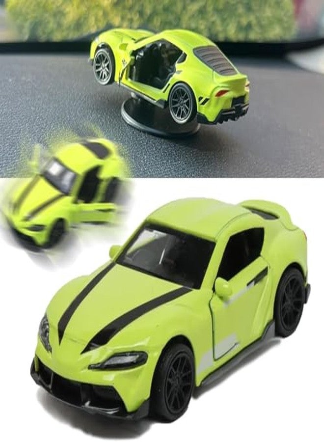 AUTO MT سيارة صغيرة خضراء نموذجية للانجراف مع قاعدة لاصقة، مصنوعة من سبيكة معدنية، مزينة بلوحة القيادة، سيارة رياضية صغيرة لتزيين السيارة، قطعة واحدة - Image 1